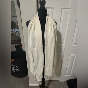 Elegant Cream Pashmina Silk Scarf